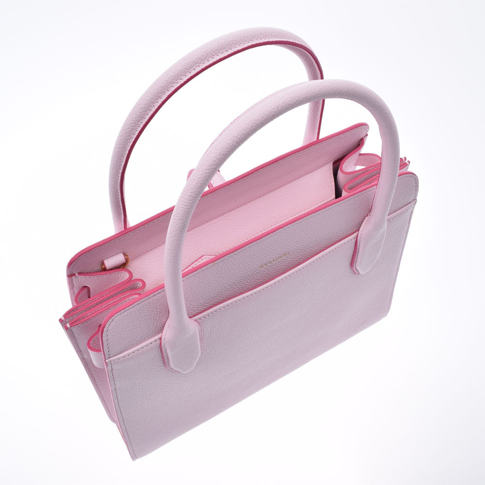 美品・希少色 ブルガリ アルバ 2way ハンドバッグ チャーム レザー ピンク ブルガリアルバ 2WAY ピンク ゴールド金具 レディース ハンドバッグ