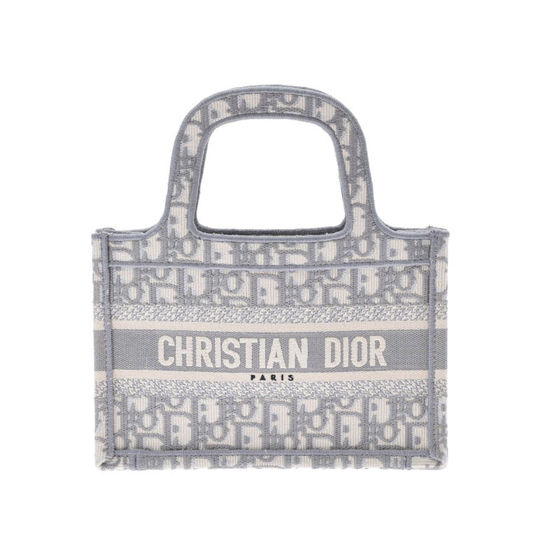 クリスチャン・ディオール Christian Dior ブックトートミニ ホワイト キャンバス レディース ハンドバッグ