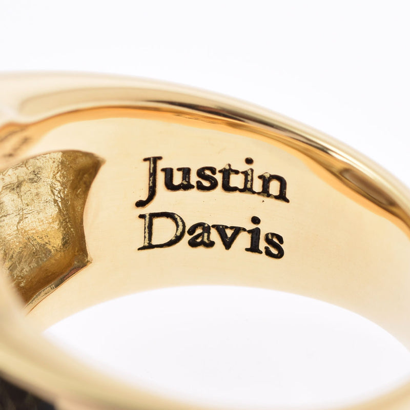 Justin Davis ジャスティンデイビス 印台 スモーキークォーツ0.50ct  18.5号 レディース K18イエローゴールド リング・指輪 Aランク 中古 銀蔵