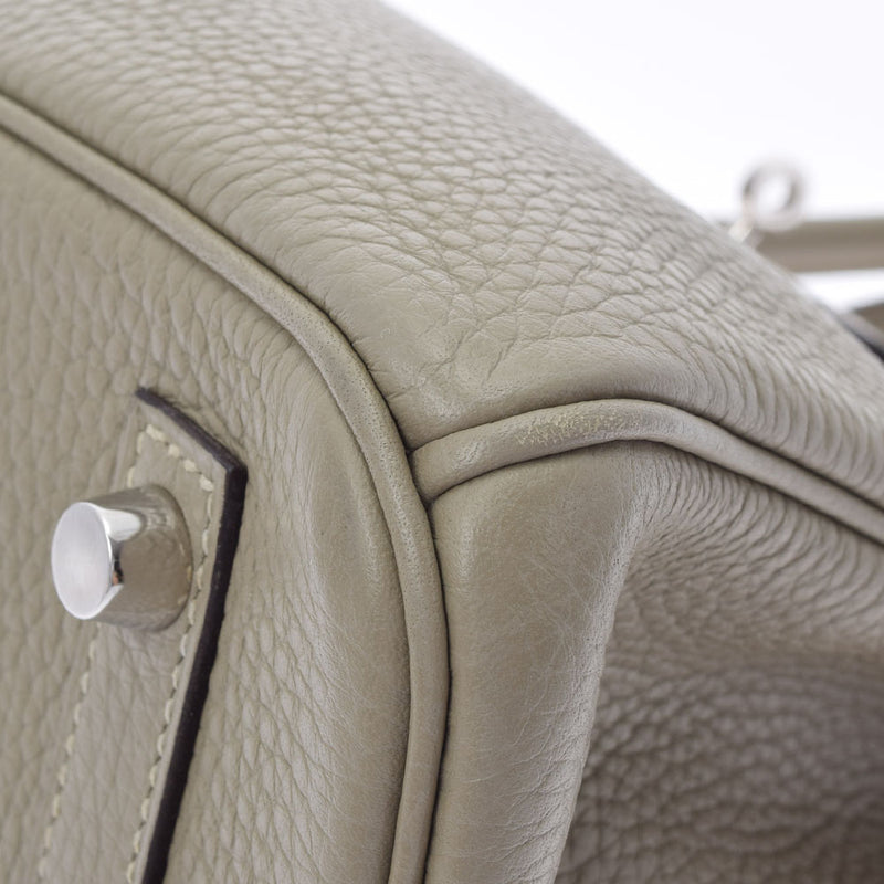 HERMES エルメス バーキン30 セージ パラジウム金具 A刻印(2017年頃) レディース トリヨンクレマンス ハンドバッグ Aランク 中古 銀蔵