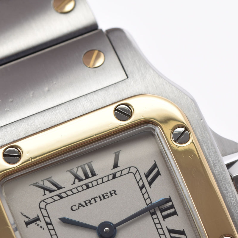 CARTIER カルティエ サントスガルベ SM W20012C4 レディース YG/SS 腕時計 クオーツ ホワイト文字盤 Aランク 中古 銀蔵