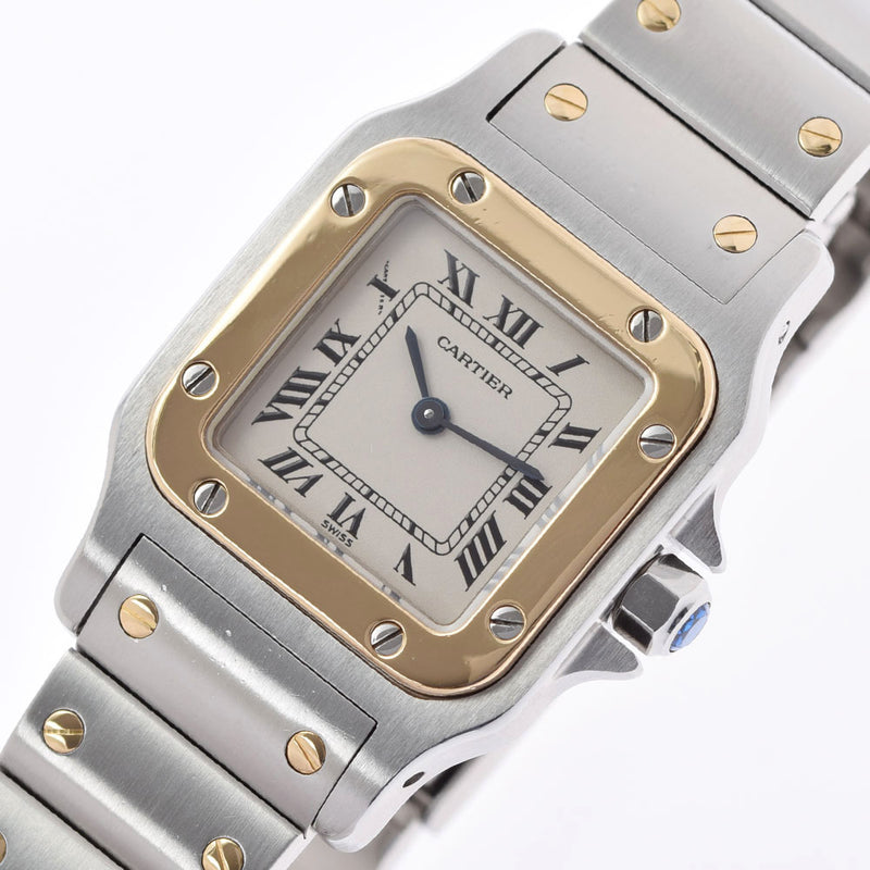 CARTIER カルティエ サントスガルベ SM W20012C4 レディース YG/SS 腕時計 クオーツ ホワイト文字盤 Aランク 中古 銀蔵