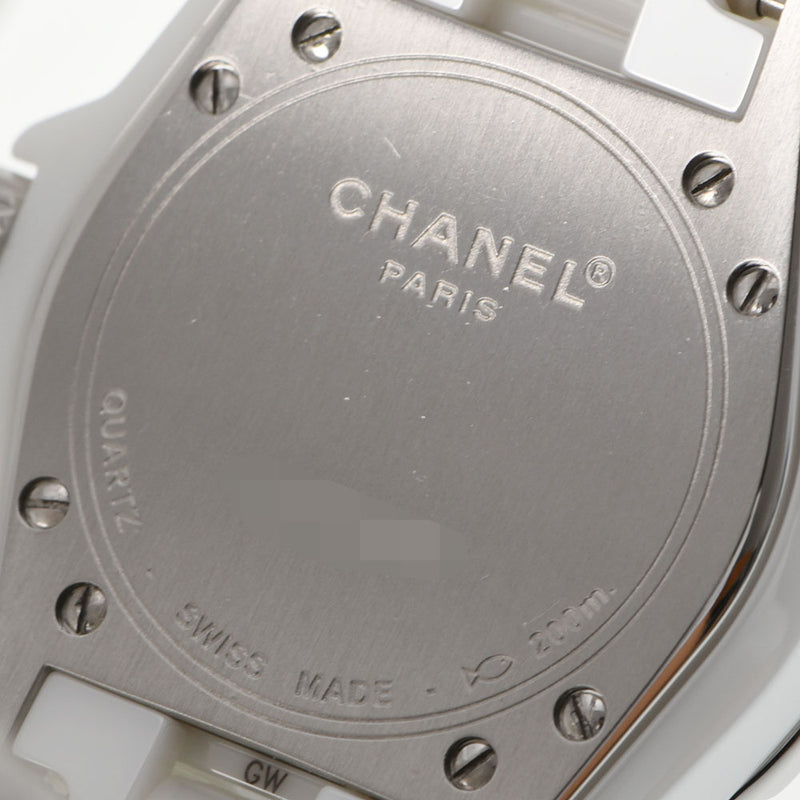 CHANEL シャネル J12 33mm H0968 ボーイズ 白セラミック/SS 腕時計 クオーツ 白文字盤 Aランク 中古 銀蔵