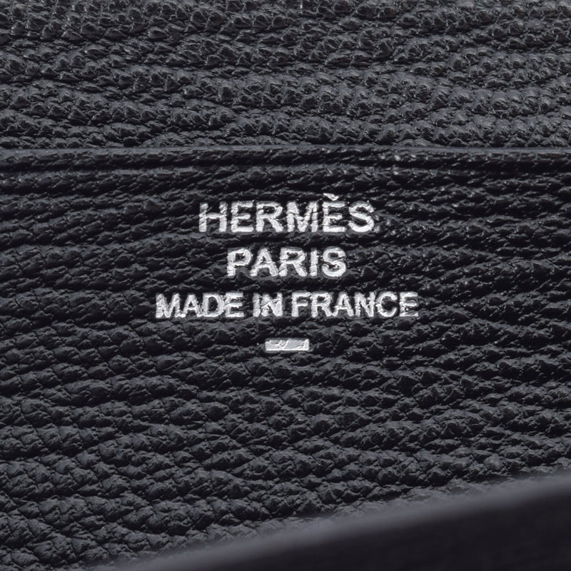 HERMES エルメス ベアンスフレ  黒 シルバー金具 □P刻印(2012年頃) レディース リザード 長財布 ABランク 中古 銀蔵