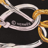 HERMES エルメス マキシツイリー チェーン柄 黒/ゴールド/ピンク レディース シルク100％ スカーフ Aランク 中古 銀蔵