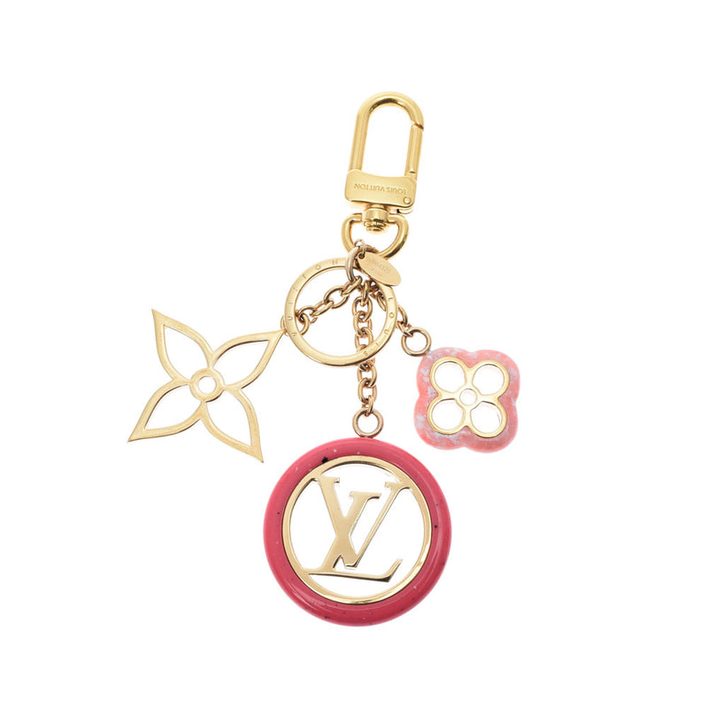 LOUIS VUITTON ルイヴィトン ポルトクレ カラーライン バックチャーム ピンク ゴールド金具 M64525 レディース GP金具 キーホルダー Aランク 中古 銀蔵