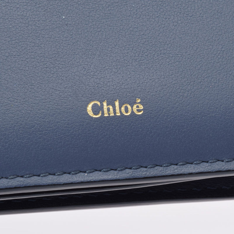 Chloe クロエ 青 レディース カーフ カードケース ABランク 中古 銀蔵