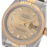 ROLEX ロレックス デイトジャスト 10Pダイヤ 69173G レディース YG/SS 腕時計 自動巻き シャンパン文字盤 Aランク 中古 銀蔵