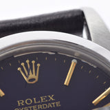 ROLEX ロレックス オイスターデイト アンティーク 6694 ボーイズ SS/革 腕時計 自動巻き ネイビー文字盤 Aランク 中古 銀蔵