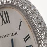 CARTIER カルティエ ミニベニュワール  ダイヤ3重ベゼル レディース WG 腕時計 クオーツ シルバー文字盤 Aランク 中古 銀蔵