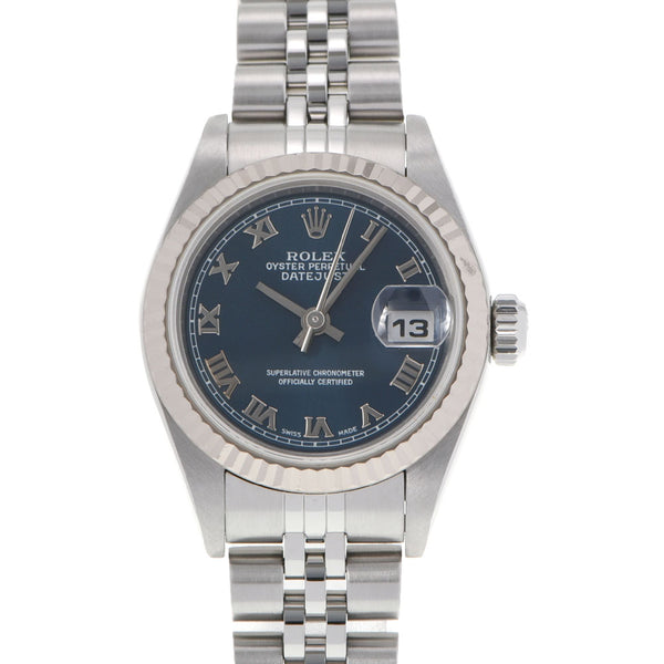 ROLEX ロレックス デイトジャスト 79174 レディース WS/SS 腕時計 自動巻き ブルー文字盤 Aランク 中古 銀蔵