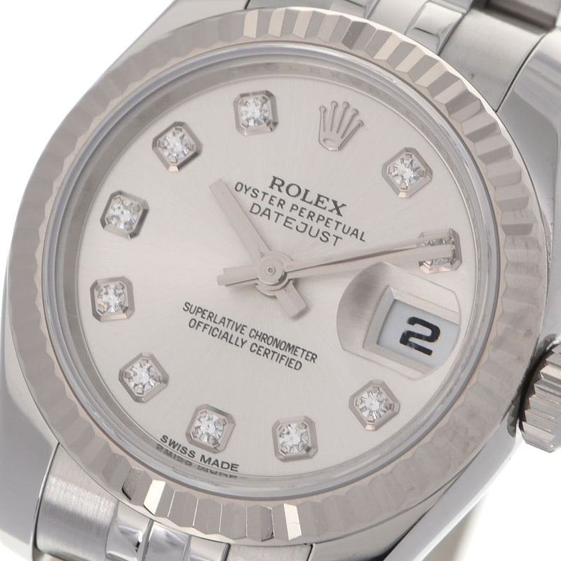 ROLEX ロレックス デイトジャスト 179174G レディース SS/WG 腕時計 自動巻き シルバー文字盤 Aランク 中古 銀蔵