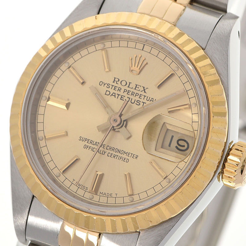 ROLEX ロレックス デイトジャスト 69173 レディース YG/SS 腕時計 自動巻き ゴールド文字盤 Aランク 中古 銀蔵