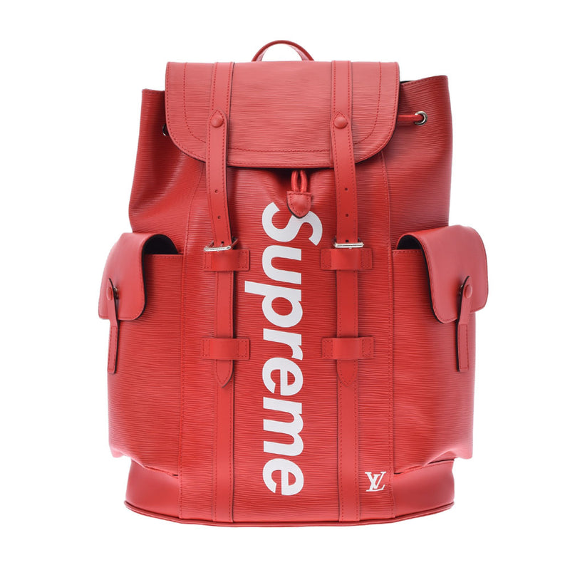 LOUIS VUITTON ルイヴィトン エピ クリストファー  Supreme/シュプリームコラボ 赤 M53414 メンズ エピレザー リュック・デイパック Aランク 中古 銀蔵