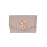 LOUIS VUITTON ルイヴィトン ポルトフォイユ ロックミニ グレージュ M69340 レディース レザー 三つ折り財布 Aランク 中古 銀蔵