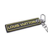 LOUIS VUITTON ルイヴィトン ポルトクレタブキーリング 黒/黄 シルバー金具 MP2211 ユニセックス レザー ラバー キーホルダー Aランク 中古 銀蔵