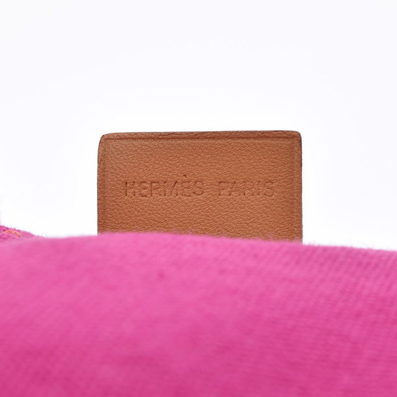 HERMES エルメス ポロションミミル セール品 ピンク/レッド ユニセックス キャンバス ショルダーバッグ ABランク 中古 銀蔵