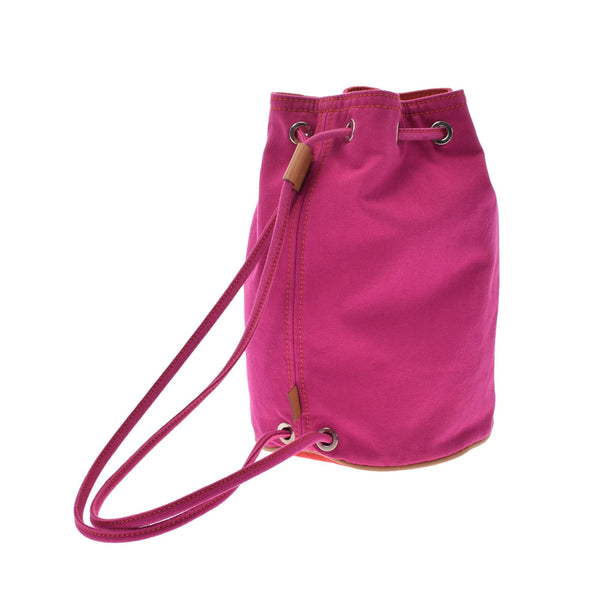 HERMES エルメス ポロションミミル セール品 ピンク/レッド ユニセックス キャンバス ショルダーバッグ ABランク 中古 銀蔵