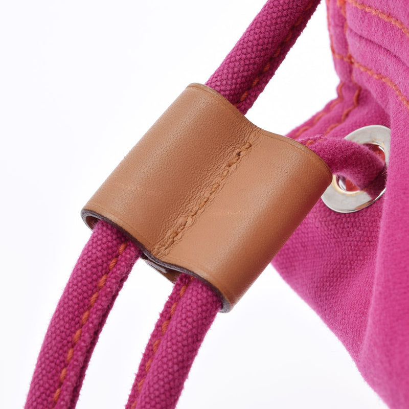 HERMES エルメス ポロションミミル セール品 ピンク/レッド ユニセックス キャンバス ショルダーバッグ ABランク 中古 銀蔵