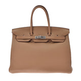 HERMES エルメス バーキン 35 タバックキャメル シルバー金具 □L刻印(2008年頃) ユニセックス トリヨンクレマンス ハンドバッグ Aランク 中古 銀蔵