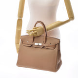 HERMES エルメス バーキン 35 タバックキャメル シルバー金具 □L刻印(2008年頃) ユニセックス トリヨンクレマンス ハンドバッグ Aランク 中古 銀蔵
