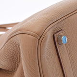 HERMES エルメス バーキン 35 タバックキャメル シルバー金具 □L刻印(2008年頃) ユニセックス トリヨンクレマンス ハンドバッグ Aランク 中古 銀蔵