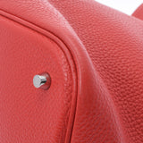 HERMES エルメス ピコタンロック GM ルージュカザック シルバー金具 A刻印(2017年頃) レディース トリヨンクレマンス ハンドバッグ ABランク 中古 銀蔵