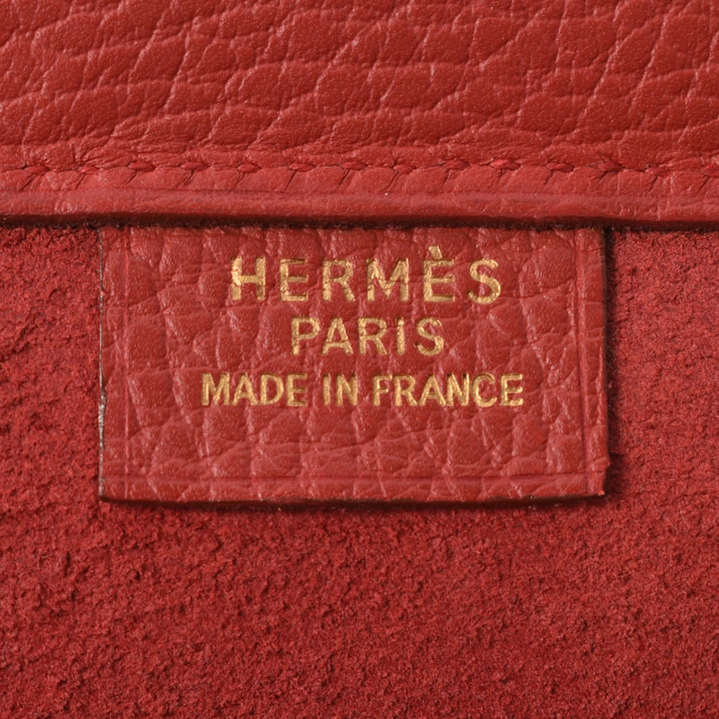 HERMES エルメス カバ40 トートバッグ ルージュビフ ゴールド金具 ○Z刻印(1996年頃) レディース アルデンヌ ショルダーバッグ Bランク 中古 銀蔵