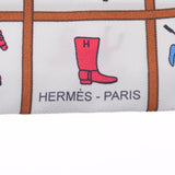 HERMES エルメス ツイリー  COUVERYURES ET TENUES クレーム/ブラン/ローズ レディース シルク100％ スカーフ 新品 銀蔵