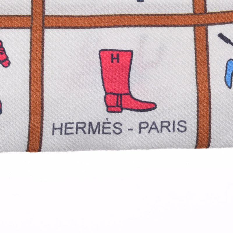 HERMES エルメス ツイリー  COUVERYURES ET TENUES クレーム/ブラン/ローズ レディース シルク100％ スカーフ 新品 銀蔵