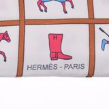 HERMES エルメス ツイリー COUVERYURES ET TENUES クレーム/ブラン/ローズ レディース シルク100％ スカーフ 新品 銀蔵