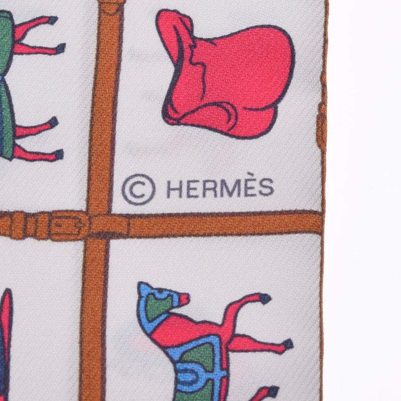 HERMES エルメス ツイリー COUVERYURES ET TENUES クレーム/ブラン/ローズ レディース シルク100％ スカーフ 新品 銀蔵