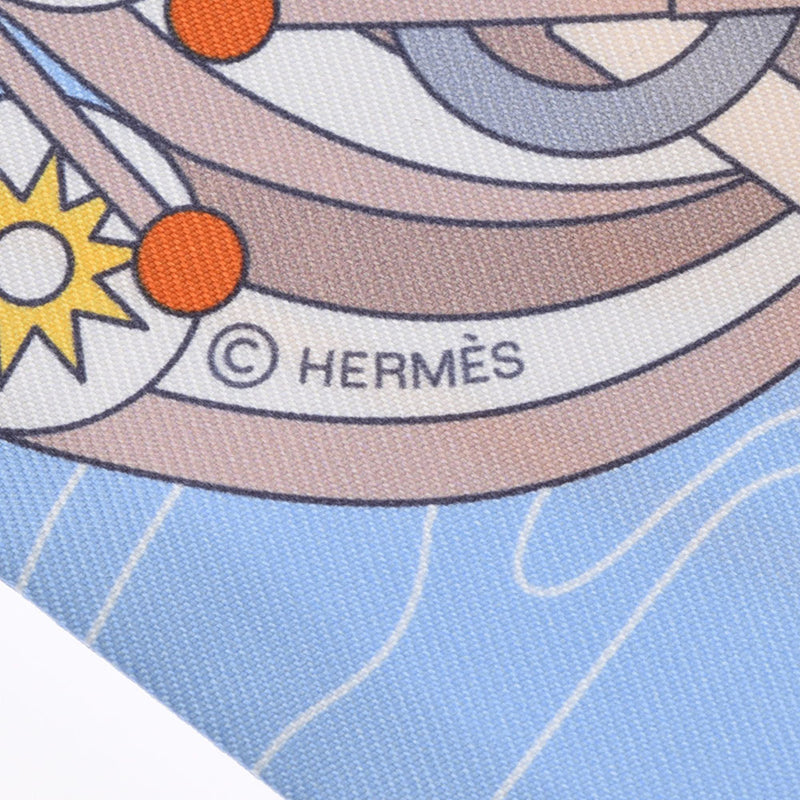 HERMES エルメス ツイリー ODYSSEY ベージュ/ブルーシエル レディース シルク100％ スカーフ 新品 銀蔵
