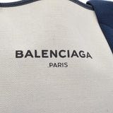 BALENCIAGA バレンシアガ ネイビーカバス S 白/紺 339933 ユニセックス キャンバス レザー ハンドバッグ ABランク 中古 銀蔵