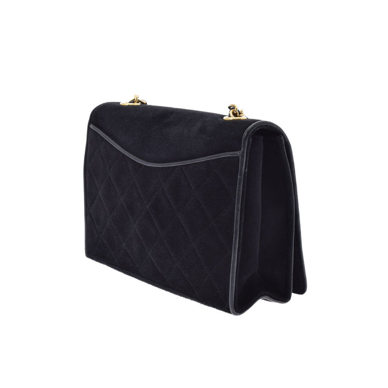 CHANEL シャネル マトラッセ マトラッセ ミニチェーンショルダー 黒 ゴールド金具 レディース スウェード ショルダーバッグ Bランク 中古 銀蔵