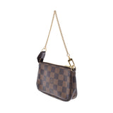 LOUIS VUITTON ルイヴィトン ダミエ ミニ ブラウン N58011 レディース ダミエキャンバス アクセサリーポーチ Aランク 中古 銀蔵