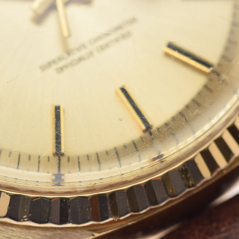 ROLEX ロレックス デイデイト アンティーク 1803 メンズ YG/革 腕時計 自動巻き ゴールド文字盤 ABランク 中古 銀蔵