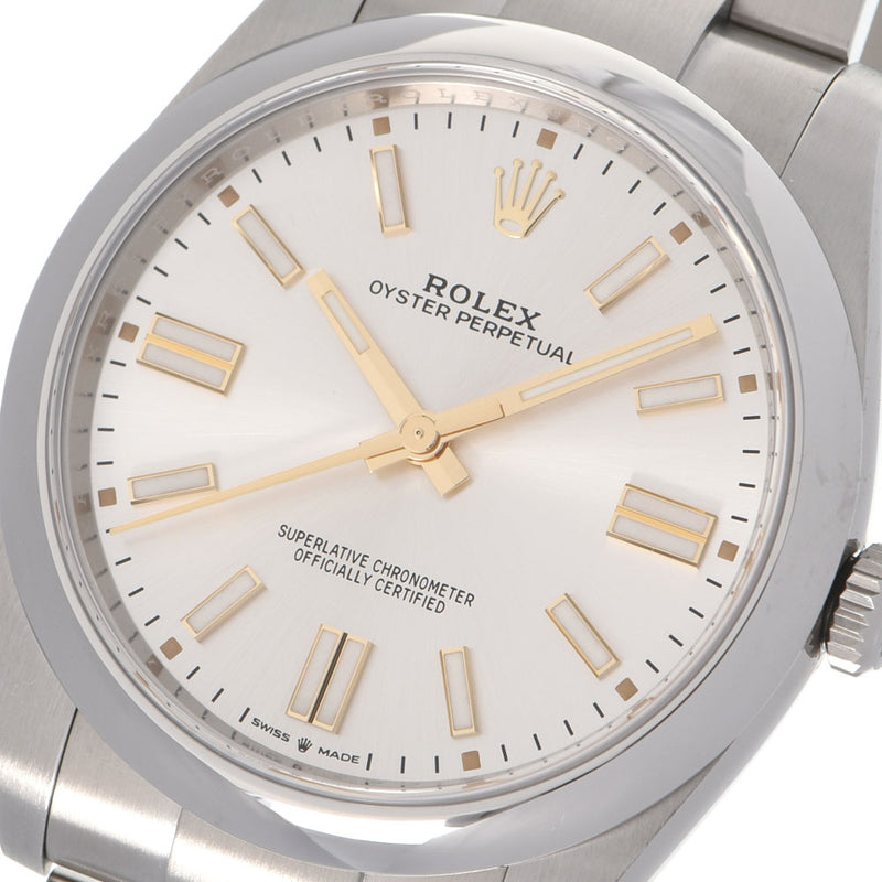 ROLEX ロレックス パーペチュアル 2021年8月 124300 メンズ SS 腕時計 自動巻き シルバー文字盤 Aランク 中古 銀蔵