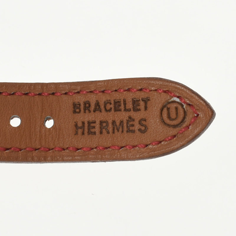 HERMES エルメス ケリーウォッチ レディース GP/革 腕時計 クオーツ ゴールド文字盤 Aランク 中古 銀蔵