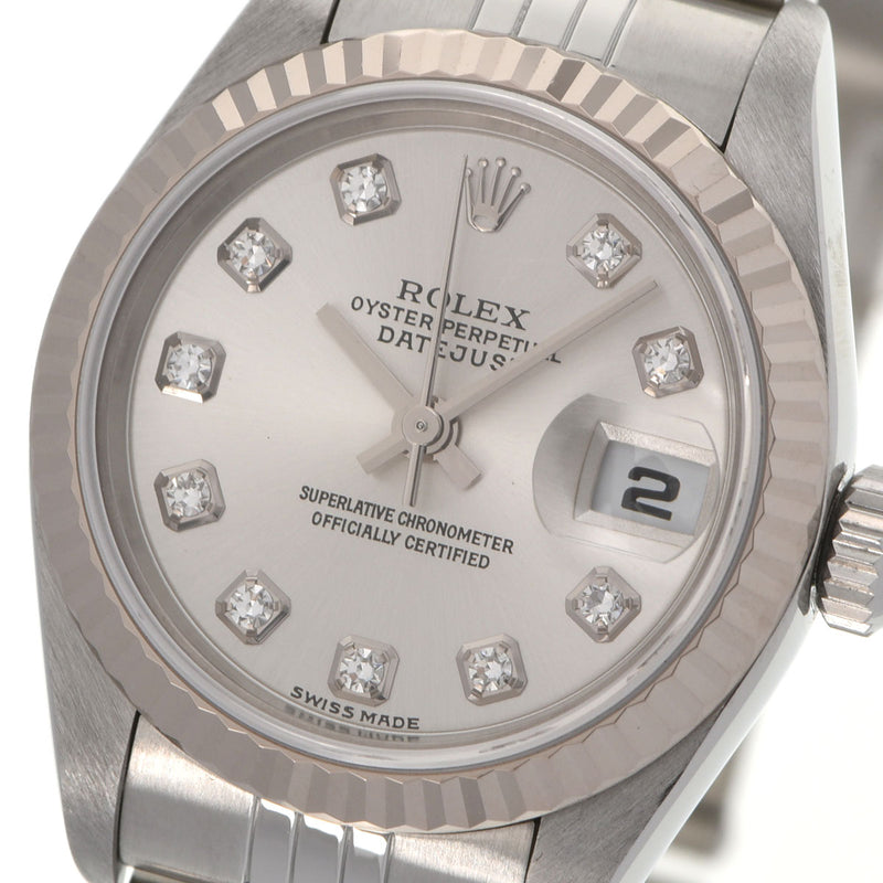 ROLEX ロレックス デイトジャスト 10Pダイヤ 79174G レディース SS/WG 腕時計 自動巻き シルバー文字盤 Aランク 中古 銀蔵