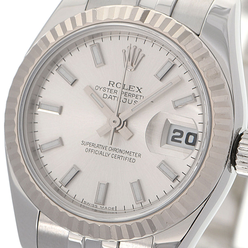 ROLEX ロレックス デイトジャスト 179174 レディース SS/WG 腕時計 自動巻き シルバー文字盤 Aランク 中古 銀蔵