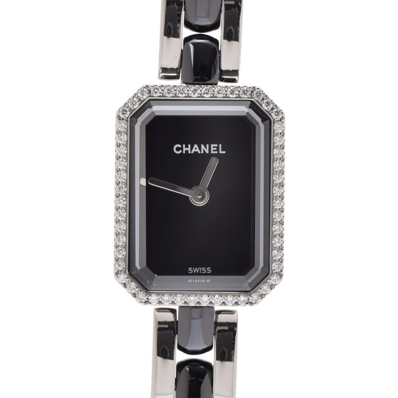 CHANEL シャネル プルミエール ベゼルダイヤ  H3058 レディース SS/セラミック 腕時計 黒文字盤 Aランク 中古 銀蔵