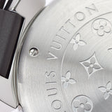 LOUIS VUITTON ルイヴィトン タンブール Q1211 メンズ SS/ラバー 腕時計 自動巻き ブラウン文字盤 Aランク 中古 銀蔵