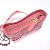 CHANEL シャネル ガブリエル チェーン ピンク レディース ラムスキン ショルダーバッグ 新同 中古 銀蔵