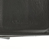 CHRISTIAN DIOR クリスチャンディオール カナージュ コンパクトウォレット 黒 レディース エナメル 三つ折り財布 Aランク 中古 銀蔵