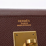 HERMES エルメス ケリー32 内縫い 茶 ゴールド金具 〇W刻印(1993年頃) レディース クシュベル 2WAYバッグ ABランク 中古 銀蔵
