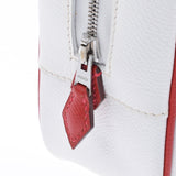 HERMES エルメス プリュム エラン  白/赤 シルバー金具 □H刻印(2004年頃) レディース ヴォーエプソン ハンドバッグ ABランク 中古 銀蔵