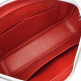 HERMES エルメス プリュム エラン  白/赤 シルバー金具 □H刻印(2004年頃) レディース ヴォーエプソン ハンドバッグ ABランク 中古 銀蔵