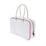 HERMES エルメス プリュム エラン  白/赤 シルバー金具 □H刻印(2004年頃) レディース ヴォーエプソン ハンドバッグ ABランク 中古 銀蔵