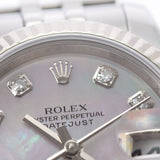 ROLEX ロレックス デイトジャスト 10Pダイヤ  179174NG レディース SS/WG 腕時計 自動巻き ピンクシェル文字盤 Aランク 中古 銀蔵